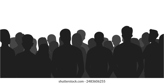 crowd of people black silhouette