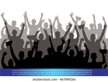 A crowd of people cheering