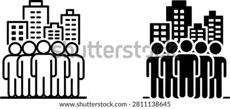 Crowd of people in city icon vector illustration