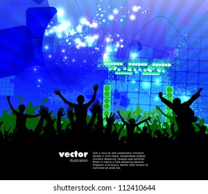 Crowd of people. Concert illustration