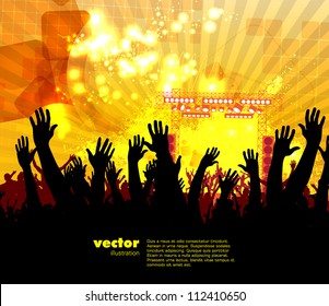 Crowd of people. Concert illustration