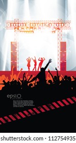 Crowd of people. Concert illustration