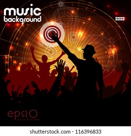 Crowd of people. Concert illustration