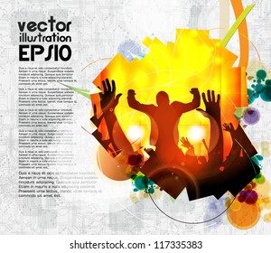 Crowd of people. Concert illustration