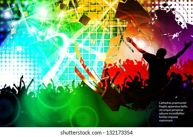 Crowd of people. Concert illustration