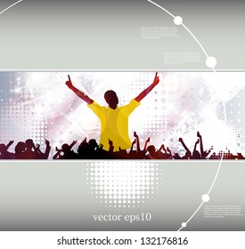 Crowd of people. Concert illustration