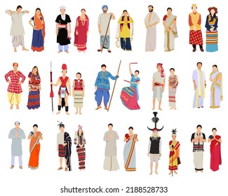 Crowd of people from different states, parts or region of india. Indian people.	 - Shutterstock ID 2188528733