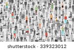 Crowd of people with few individuals highlighted, individuality and diversity concept