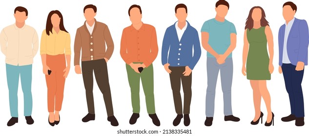 Crowd People Flat Design Isolated Stock Vector (royalty Free 