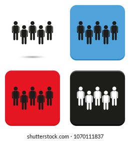 Crowd of people flat vector icon.