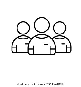 Crowd of people icon silhouettes vector. People icon sign in flat design style.