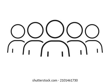 Crowd people icon. Squad member. Community sign. llustration vector