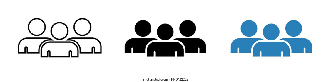 Crowd of people icon vector. People social icon set. User group network sign. Persons, group symbol modern flat icons isolated on white background. Vector illustration.