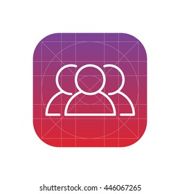 crowd people line icon
