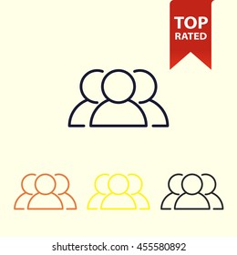 crowd people line icon