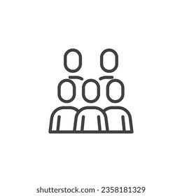 Crowd of people line icon. linear style sign for mobile concept and web design. People group outline vector icon. Symbol, logo illustration. Vector graphics