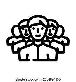crowd people line icon vector. crowd people sign. isolated contour symbol black illustration