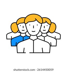 crowd people line icon vector. crowd people sign. isolated symbol illustration