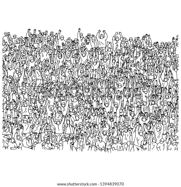 Crowd People On Stadium Vector Illustration Stock Vector (Royalty Free ...