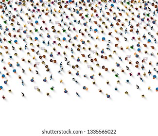 A crowd of people on a white background, Business cover. Vector illustration