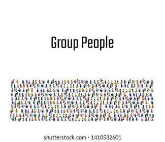 A crowd of people on a white background, Business cover. Vector illustration