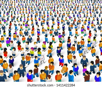 A crowd of people on a white background, Business cover. Vector illustration