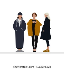 Crowd people set. Flat illustrated people set - Vector. Vector illustration