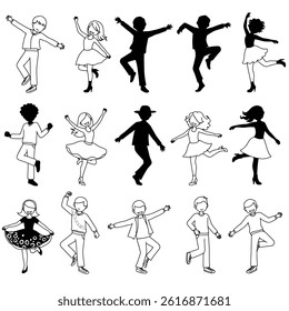 Crowd of people silhouette, cheerful fans people. Big event, concert or sport. Vector illustratio