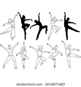 Crowd of people silhouette, cheerful fans people. Big event, concert or sport. Vector illustratio