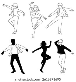 Crowd of people silhouette, cheerful fans people. Big event, concert or sport. Vector illustratio