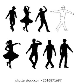 Crowd of people silhouette, cheerful fans people. Big event, concert or sport. Vector illustratio