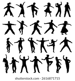 Crowd of people silhouette, cheerful fans people. Big event, concert or sport. Vector illustratio