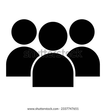 Crowd people silhouette icon vector illustration. Social icon. Flat style design. User group network. Enterprise team group. Community member icon. Business team work activity. User icon.