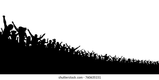 Crowd of people silhouette on white background