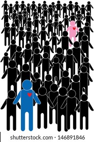 crowd of people in silhouettes, creative vector concept