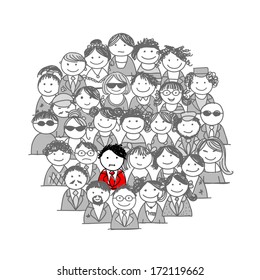 Crowd of people, sketch for your design