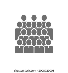 Crowd of people, social, user group network grey icon.