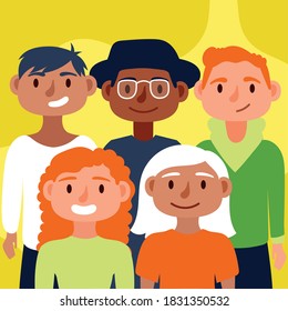 crowd of people together Inclusion concept vector illustration design