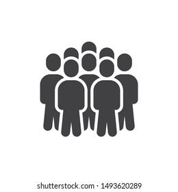 Crowd of people vector icon. Staff filled flat sign for mobile concept and web design.  People group glyph icon. Symbol, logo illustration. Vector graphics