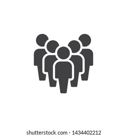 Crowd of people vector icon. Work group team filled flat sign for mobile concept and web design. Staff Group glyph icon. Symbol, logo illustration. Vector graphics