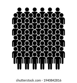 Crowd Of People. A Very Large Group Of People. Silhouette Vector Illustration