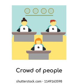 Crowd of people working in office vector vector isolated on white background for your web and mobile app design, Crowd of people working in office vector logo concept