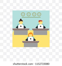 Crowd of people working in office vector icon isolated on transparent background, Crowd of people working in office logo concept