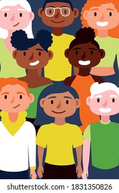 crowd of persons together Inclusion concept characters vector illustration design