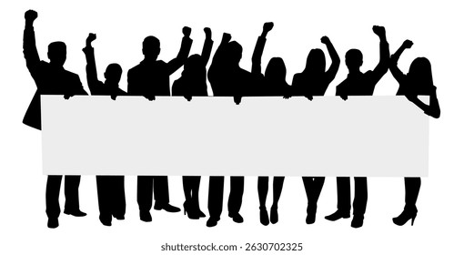 crowd of protesters with banners demonstration