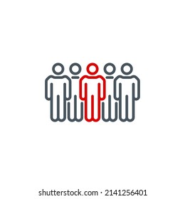 crowd of protesting activists at demonstrate single line icon isolated on white. Perfect outline symbol strike of group people against the war. rebels and insurgents element with editable Stroke line