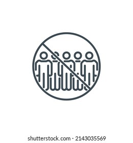 crowd of protesting activists at demonstrate single line icon isolated on white. Perfect outline symbol strike of group people against the war. rebels and insurgents element with editable Stroke line