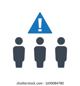 Crowd restriction icon vector illustration 