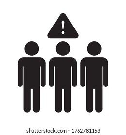 crowd restriction , silhouette style icon vector illustration design