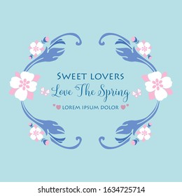 Crowd of seamless leaf and flower frame, for love spring invitation card concept. Vector